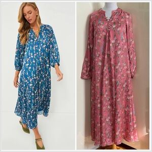 Tuckernuck Hyacinth House Salmon Floral Zoe Maxi Dress Maternity Friendly sz XS